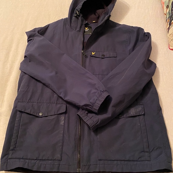 Lyle & Scott distressed blue hooded jacket - Picture 2 of 8